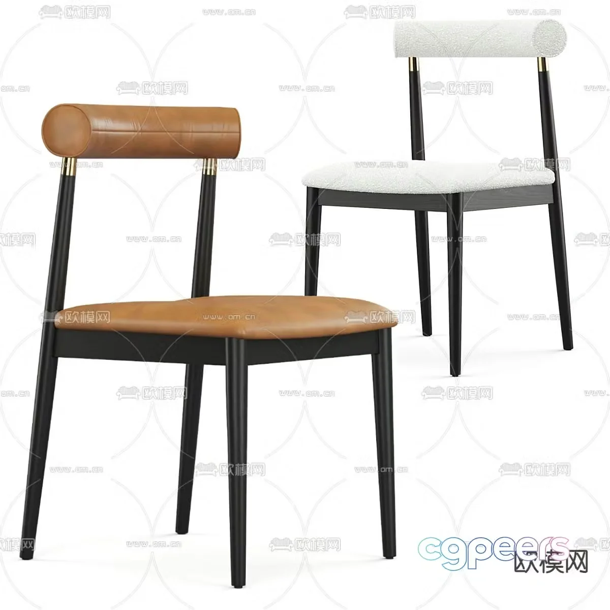 leather chair dining chair 3d model