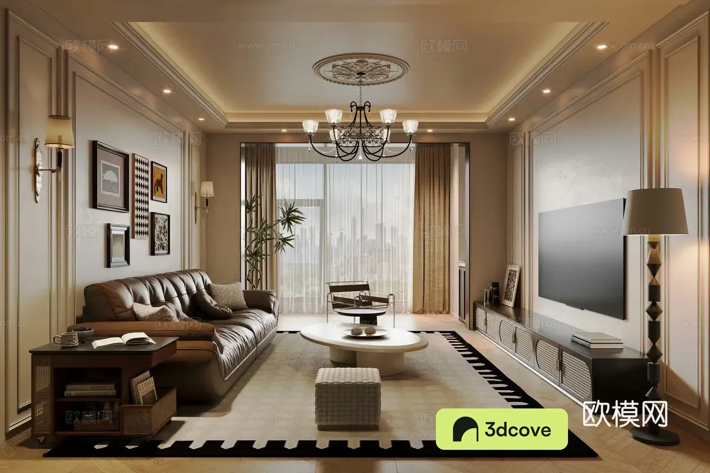 French retro living room