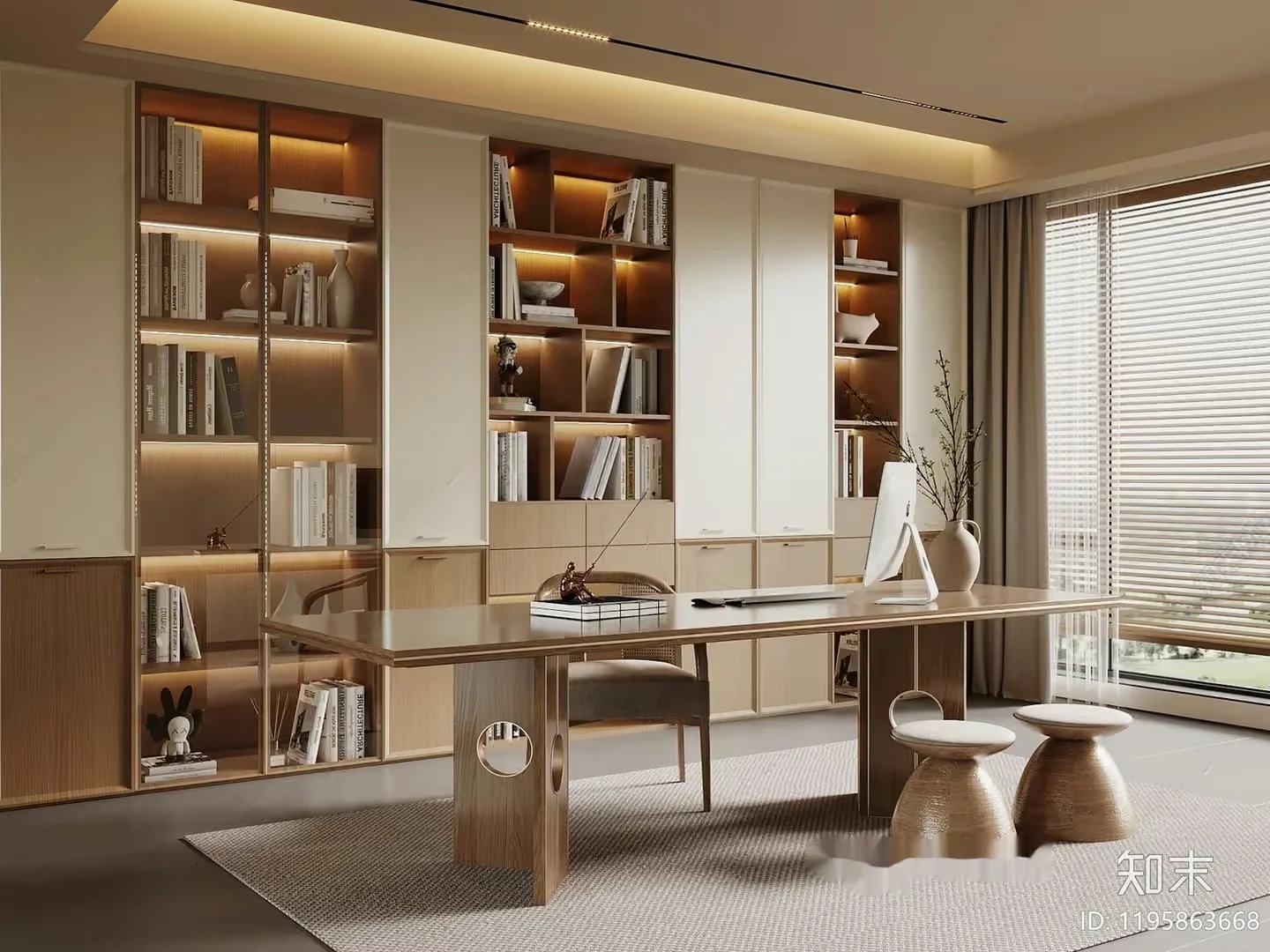 Modern Home Office 3D Model – 11383 – VRAY Render