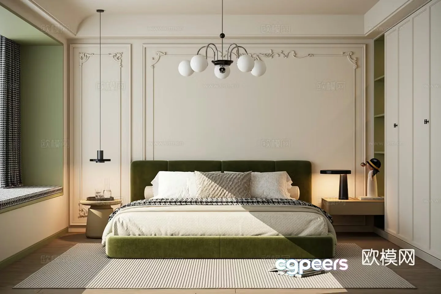 Modern French bedroom 3d model