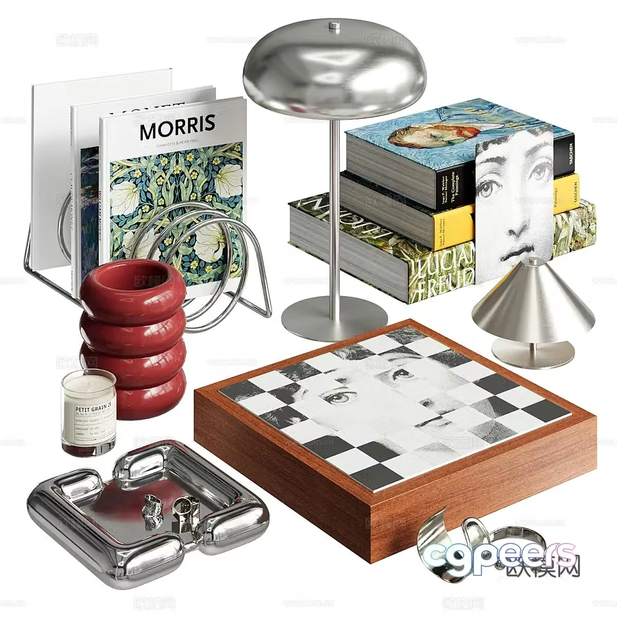 Modern decorative ornament combination Middle ornament jewelry book 3d model