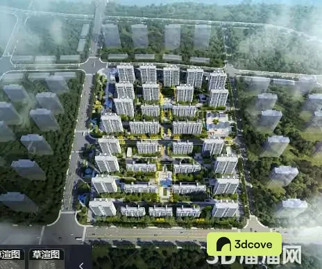 3D Aerial View Of A City