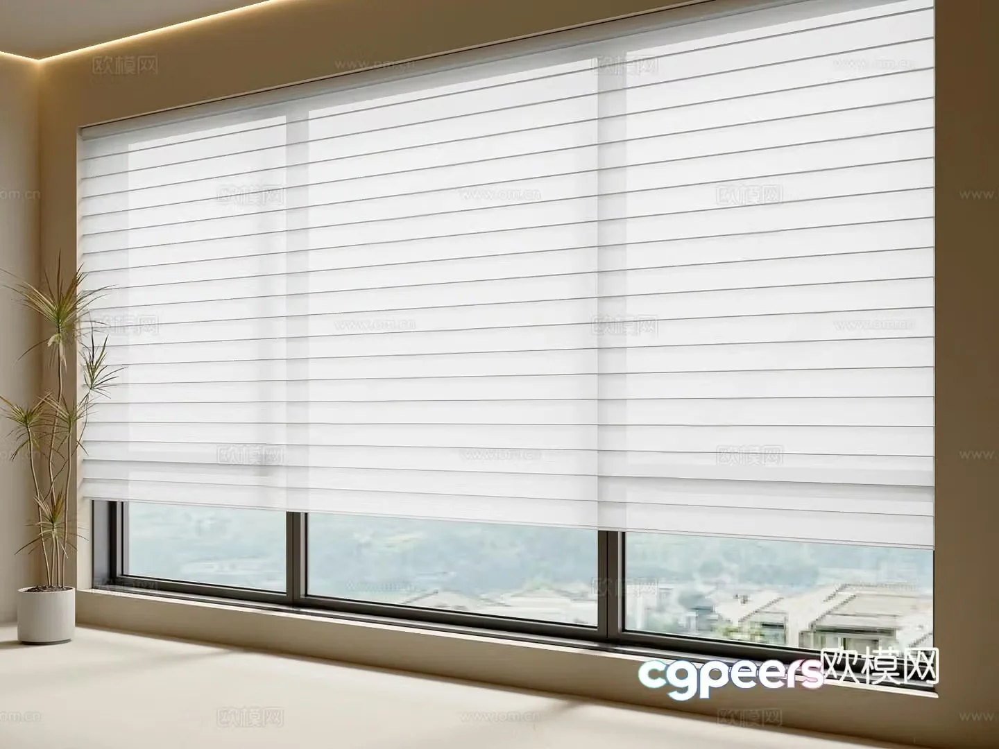 Modern Shangri-La Curtain Blackout Curtain Gauze 3D Model