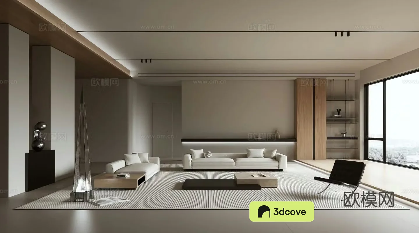 Italian style living room without main light