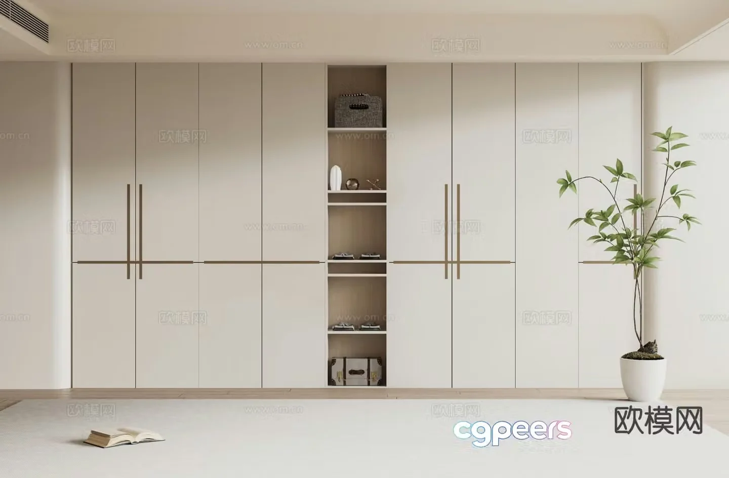 Cream style wardrobe 3d model