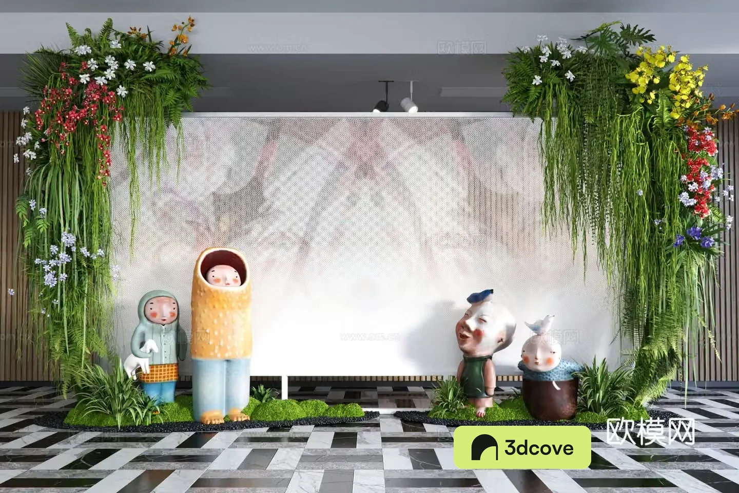 Modern interior wall landscaping