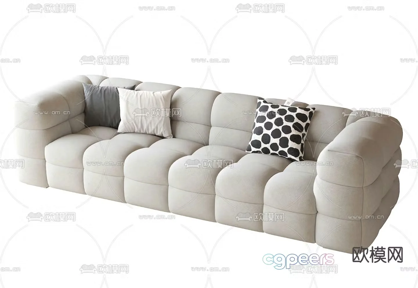 Multi-person sofa upholstered sofa 3d model
