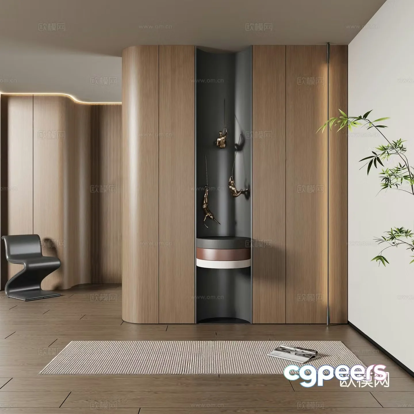 Modern Italian style entrance hall home decoration entrance hall home entrance hall living and dining entrance hall arc-made 3D model