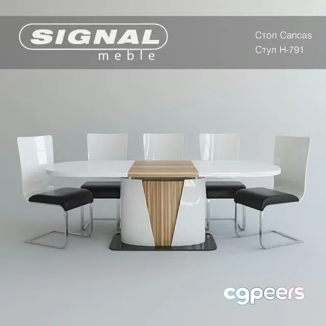3ds Max Free – Table CANGAS chairs H-791 factory Signal