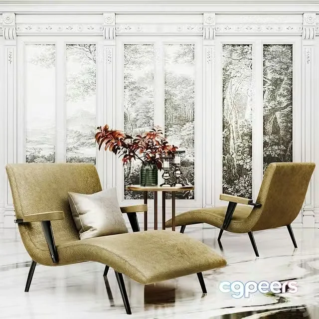 3ds Max Free – Mid Century Chaise Longue