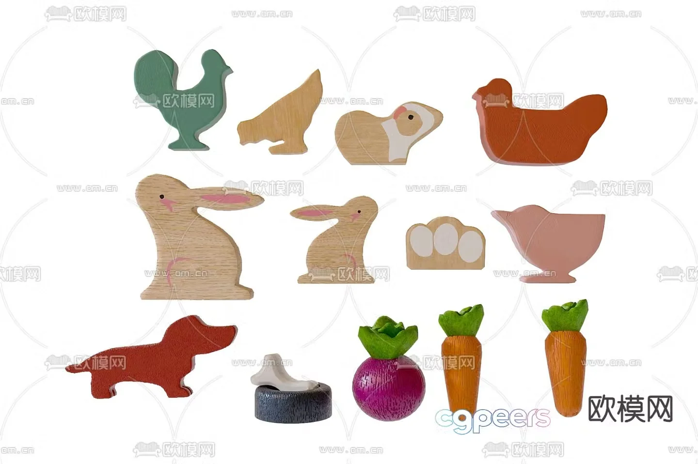 Pet toys cartoon dolls building block toys 3d model