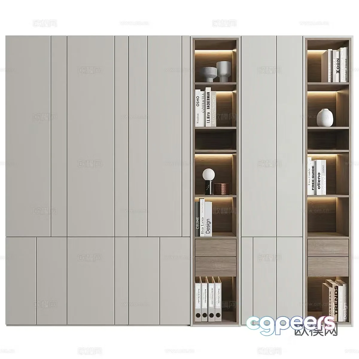 Modern Italian minimalist wardrobe 3d model