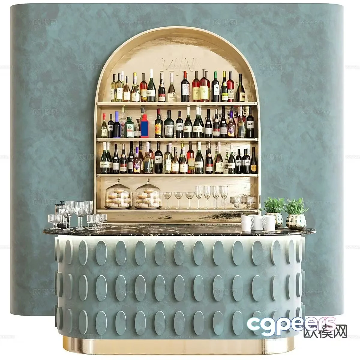Bar counter 3d model