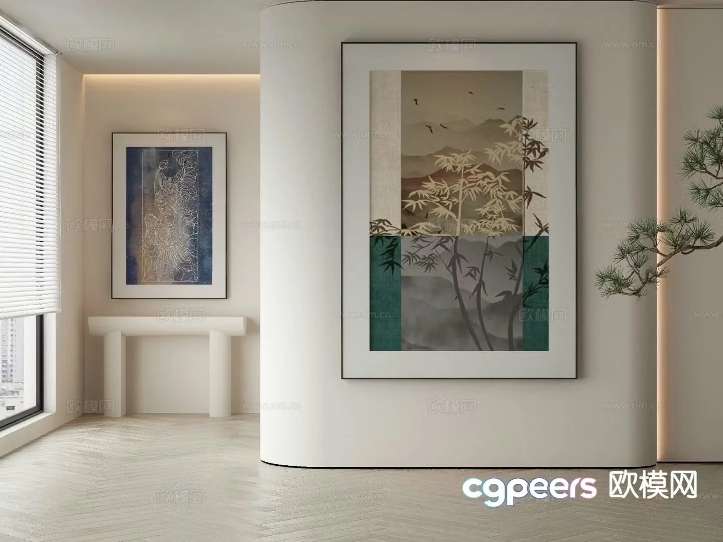 New Chinese style decorative painting 3d model