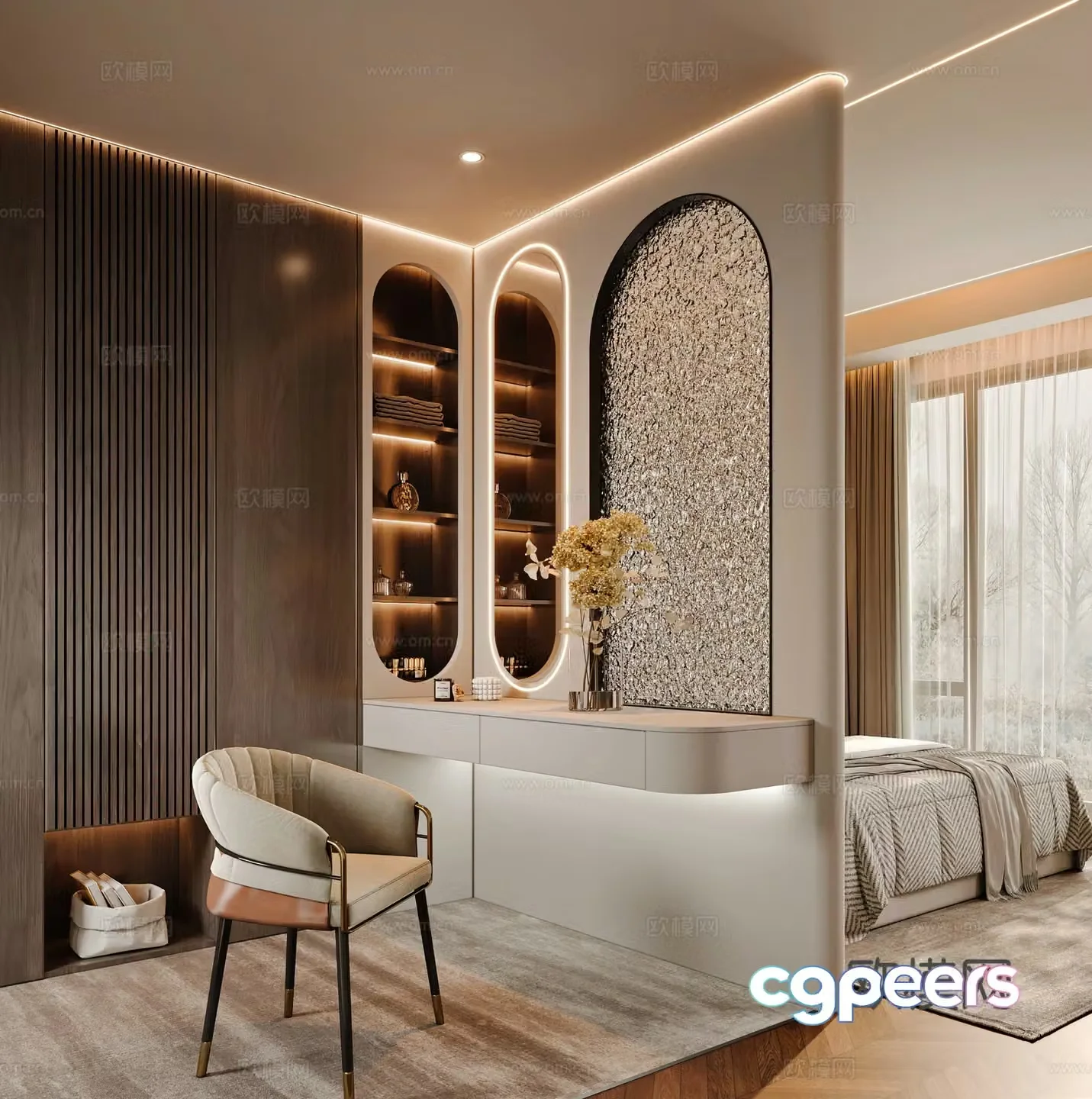 Modern bedroom cloakroom 3d model