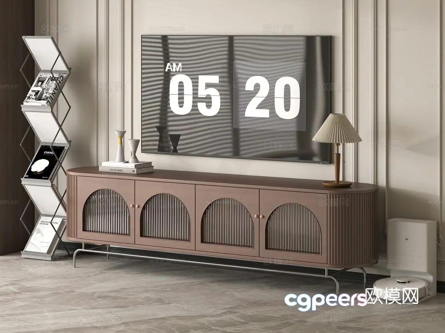 French TV cabinet 3d model