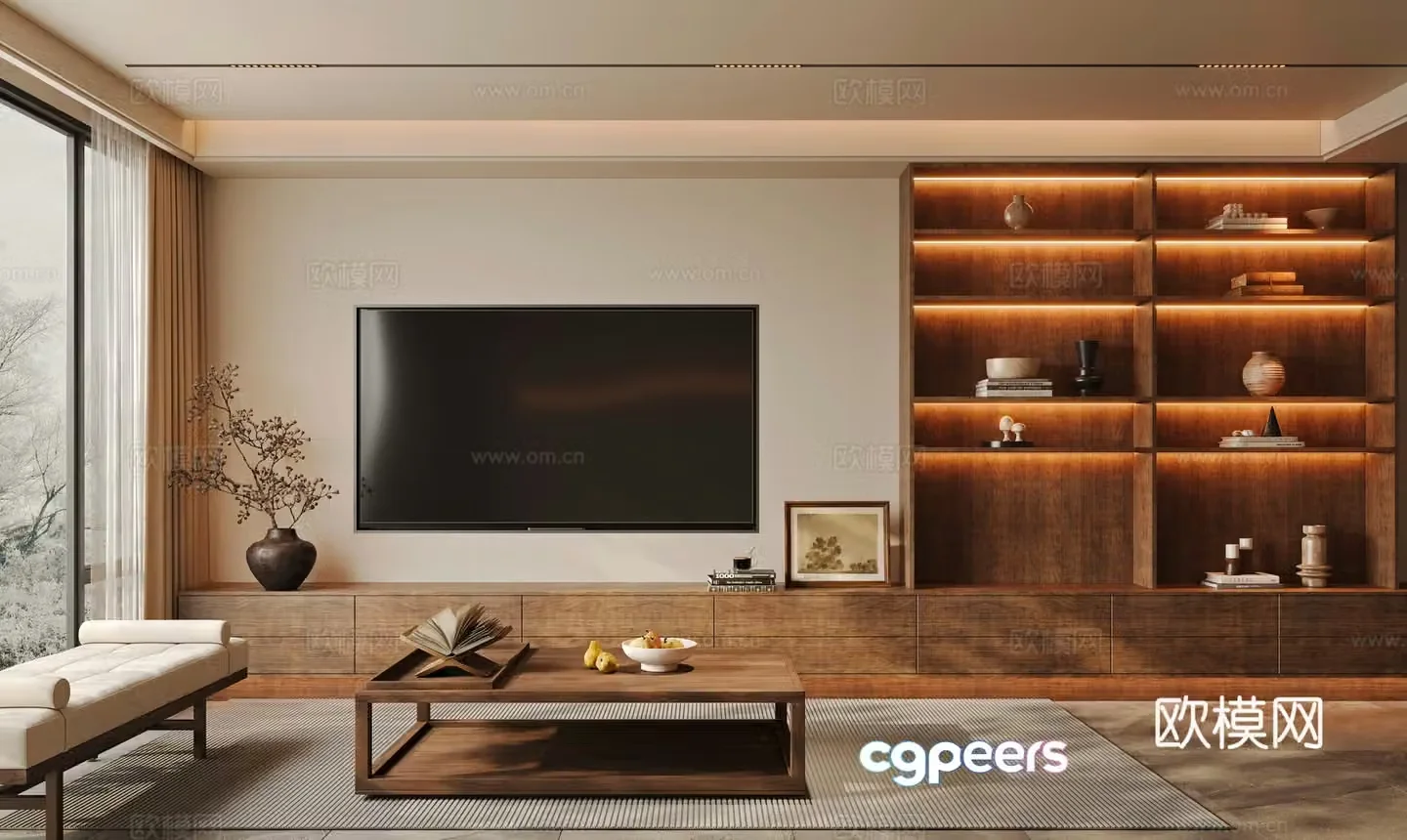 Middle-aged living room 3d model