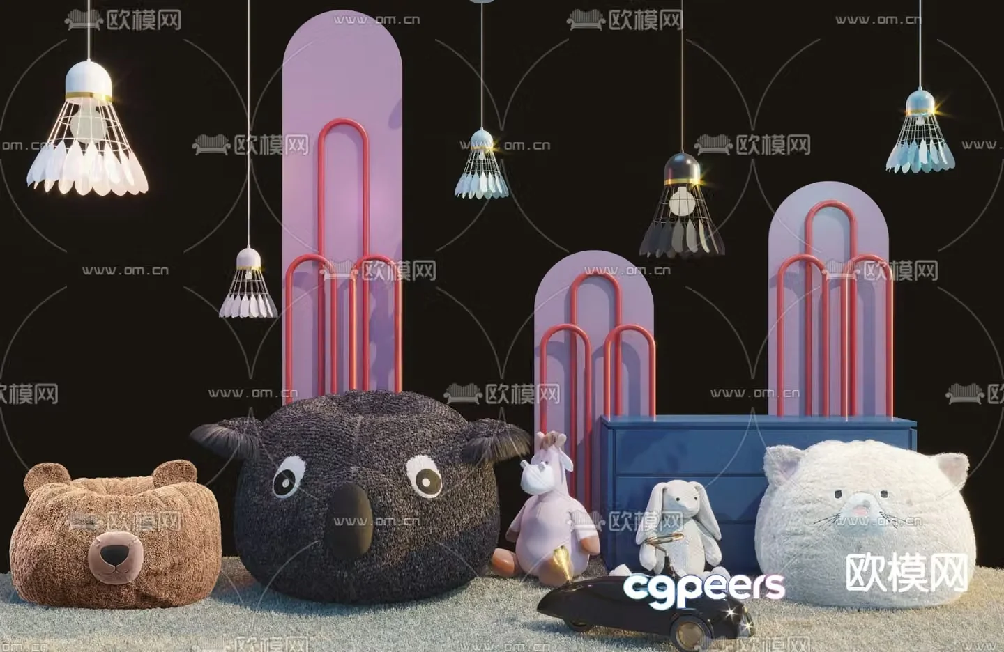 Modern children’s plush toy 3d model