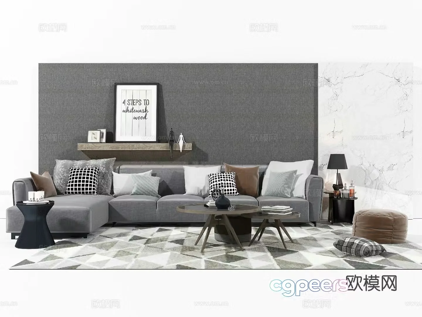 Modern sectional sofa 3d model
