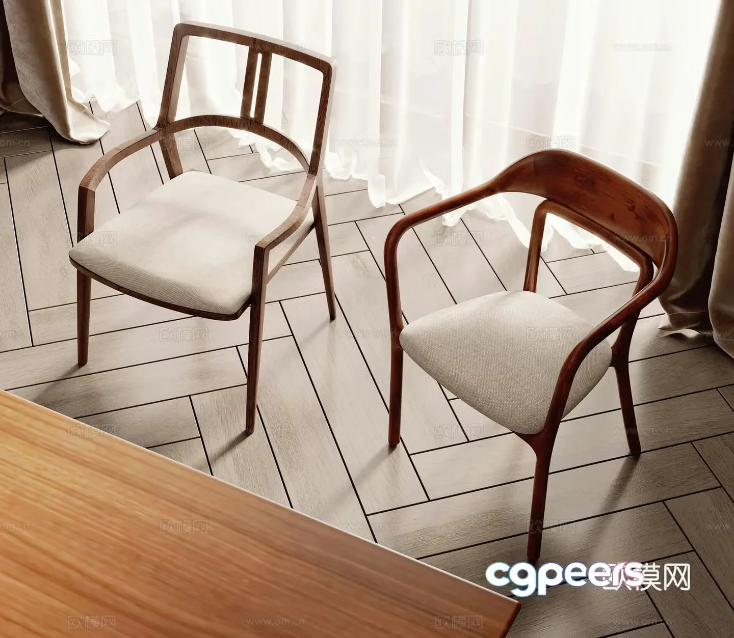 Medieval style single chair dining chair chair 3d model