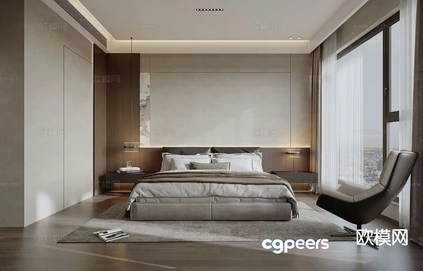 Italian master bedroom bedroom 3d model