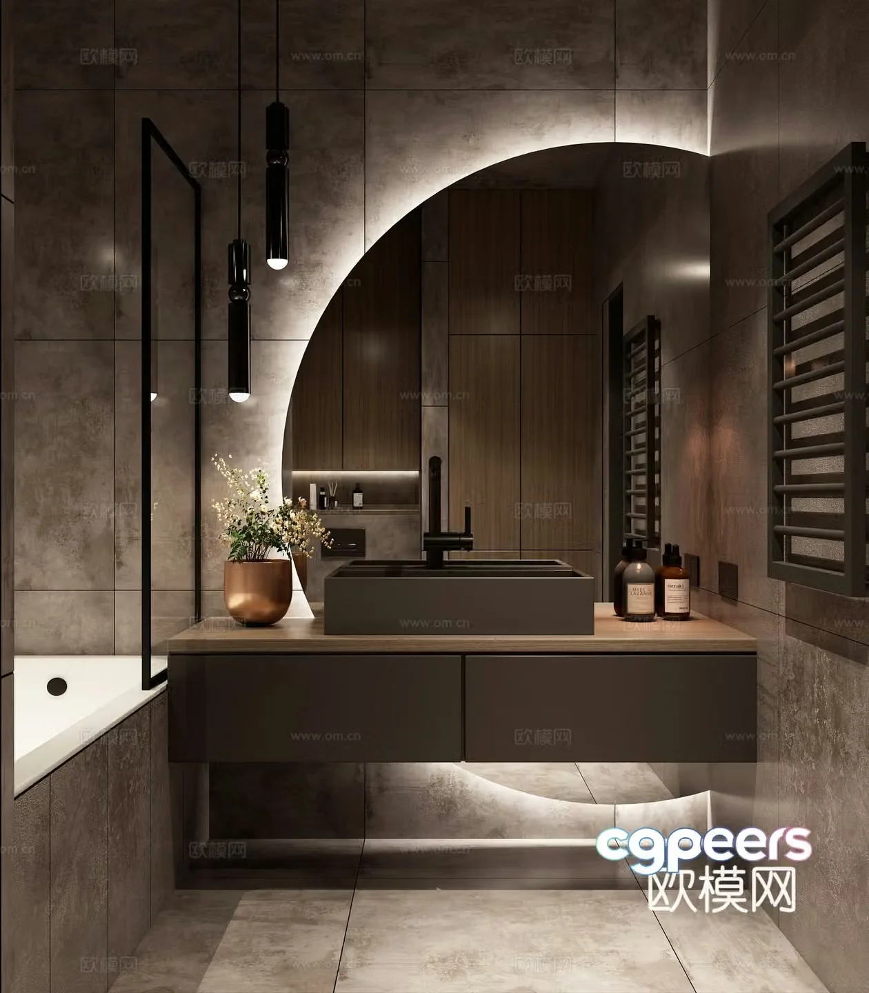 Industrial style bathroom 3D model