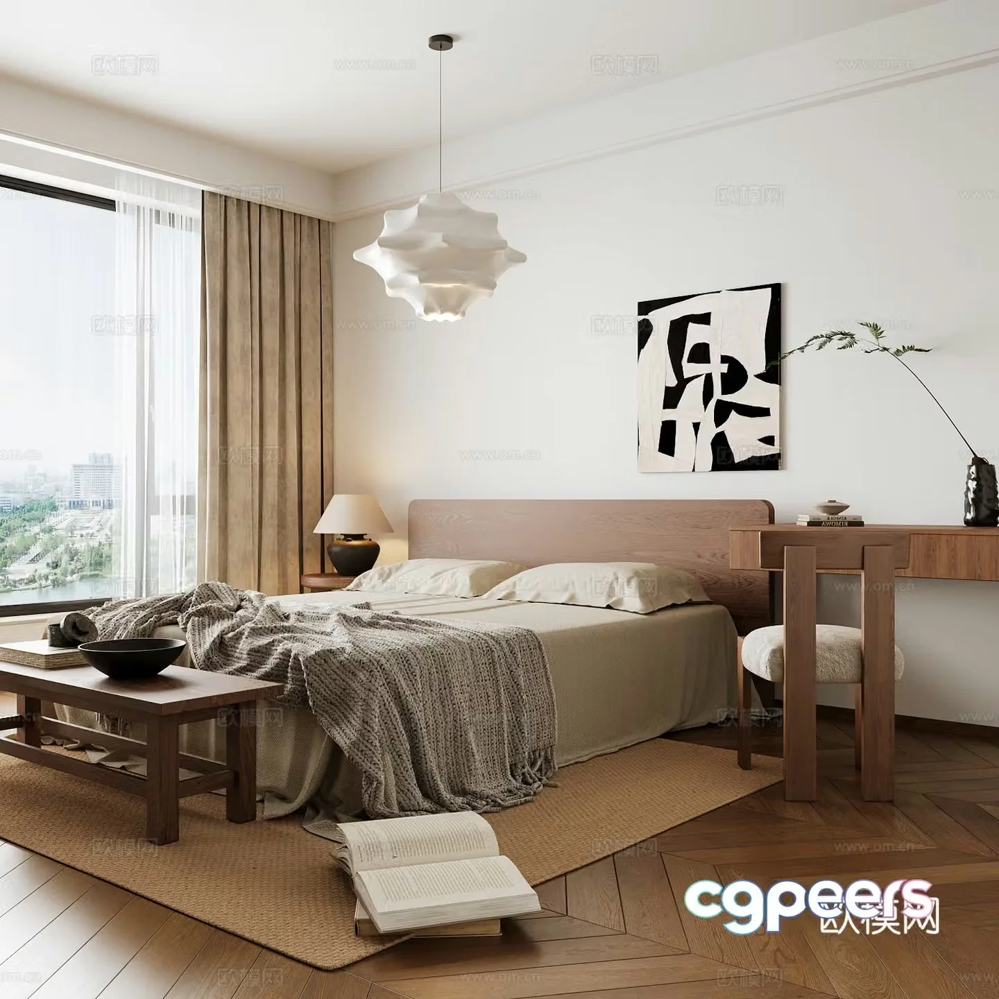Wasabi Middle Ages Home Bedroom Wasabi Wind Bedroom Secondary Bedroom Master Bedroom Bathroom Window Bedroom 3D Model