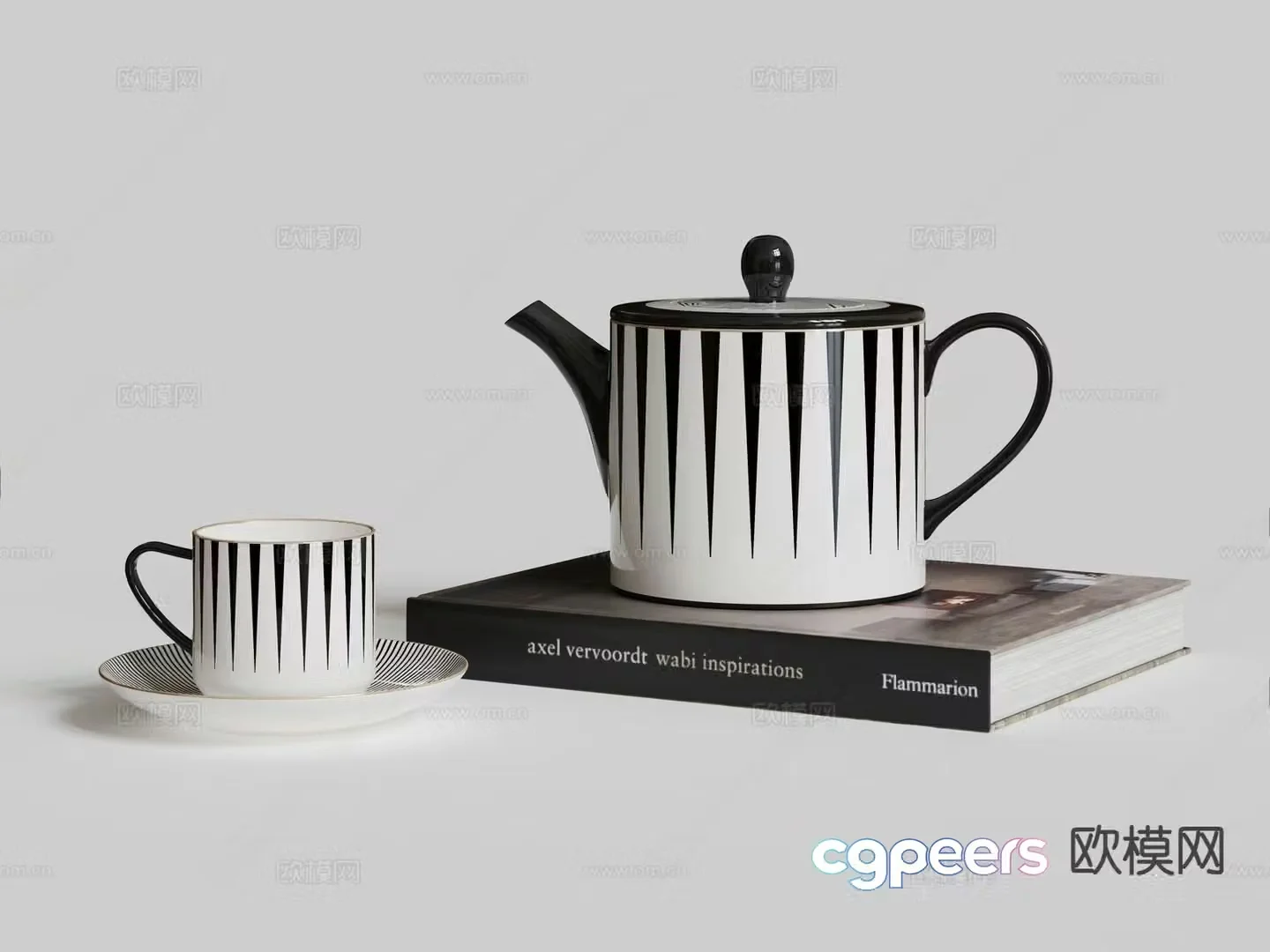 Modern tableware water cup kettle 3d model