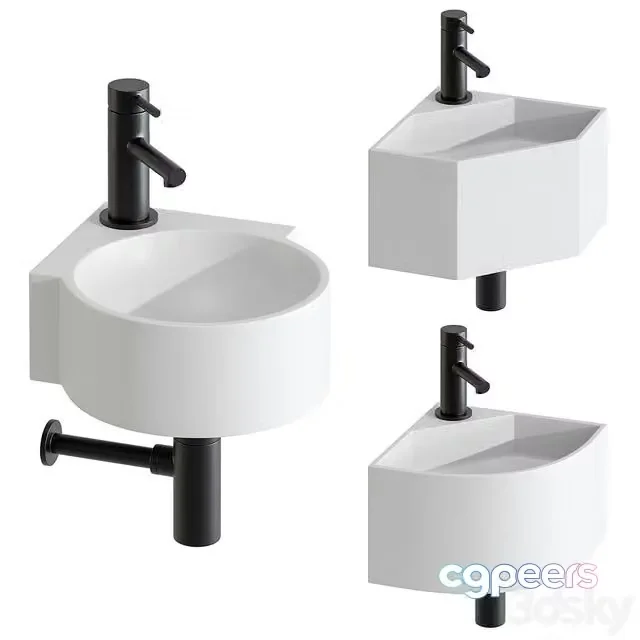 3ds Max Free – Lusso Stone Small Corner Washbasins