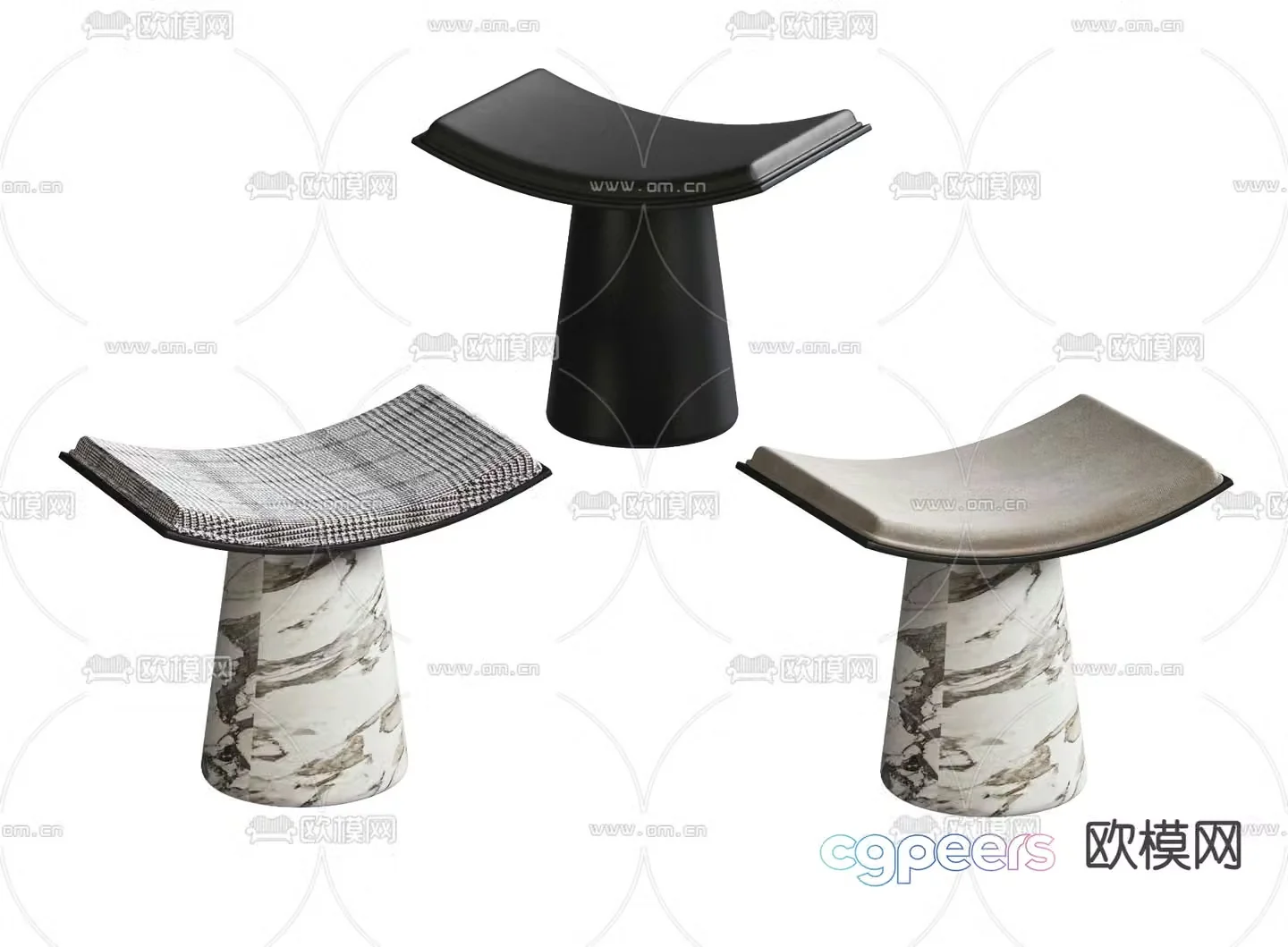 Stool low stool sitting stool 3d model