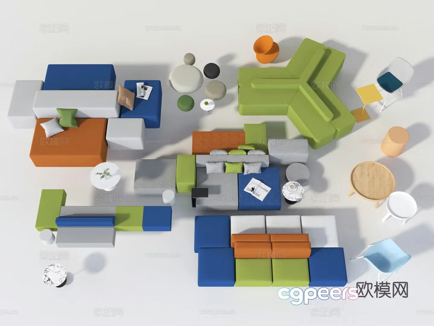 Office sofa lobby sofa 3d model
