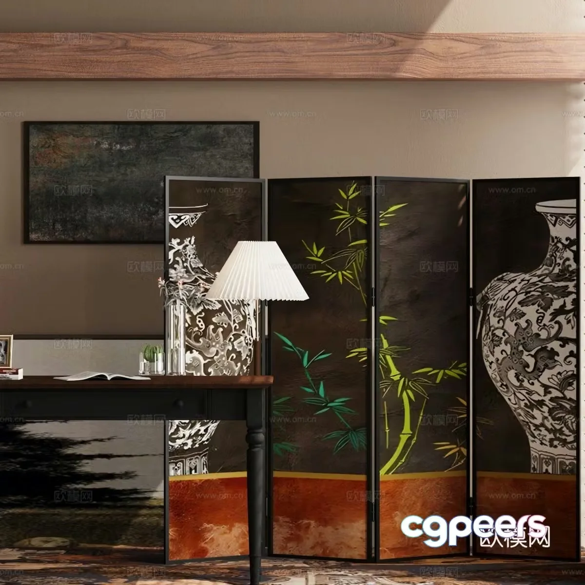 Middle-aged screen 3d model