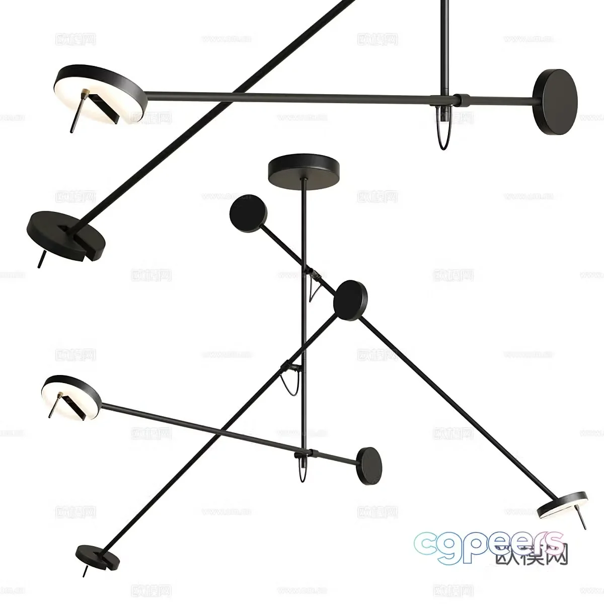 Modern Italian minimalist Lampatron Talk B chandelier 3d model