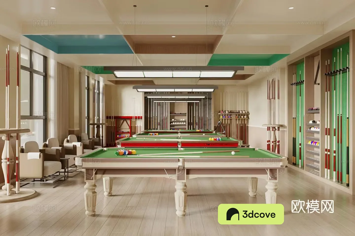 Modern billiard room