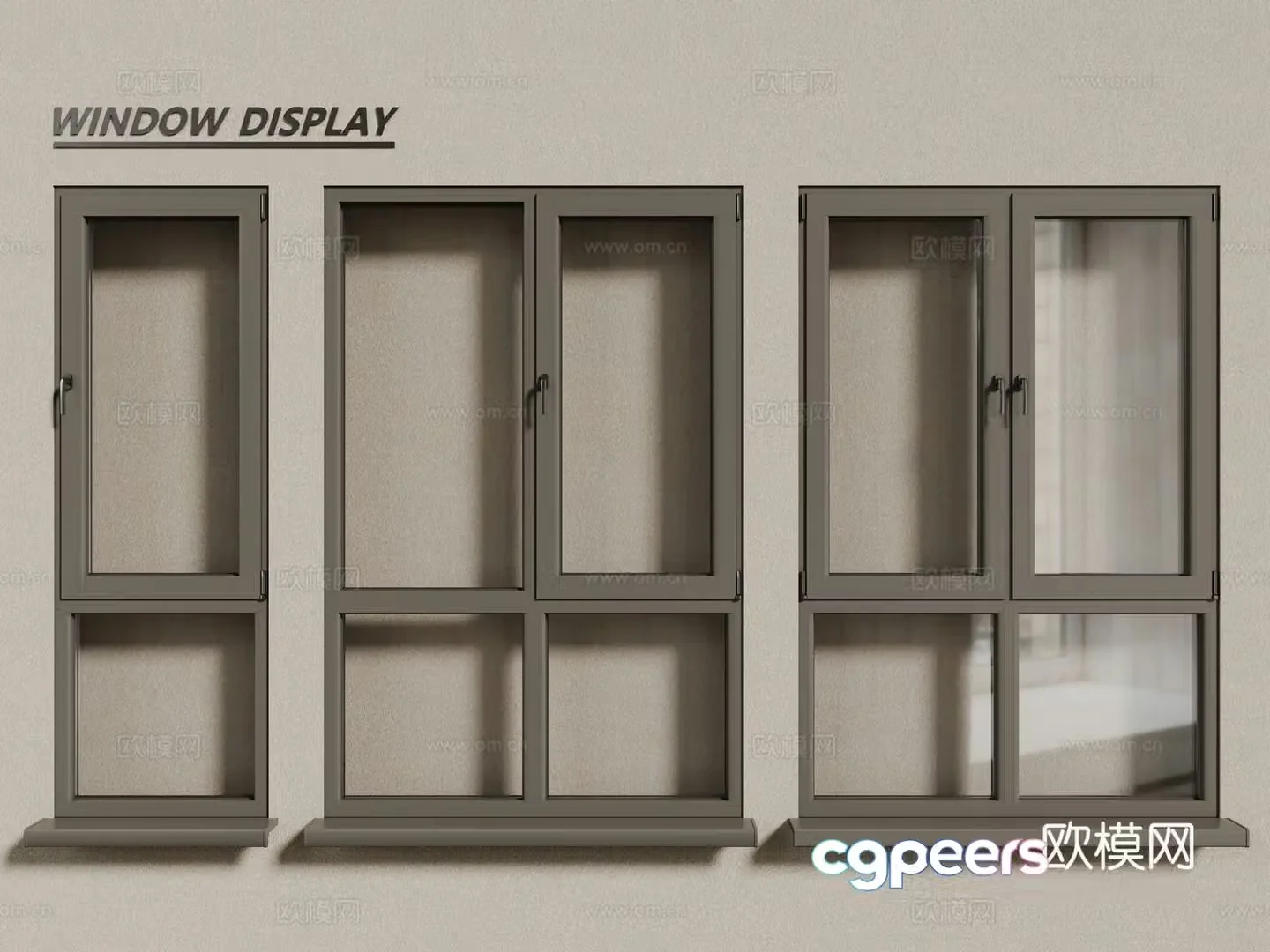 Modern windows aluminum alloy windows casement windows floor-to-ceiling windows 3d model