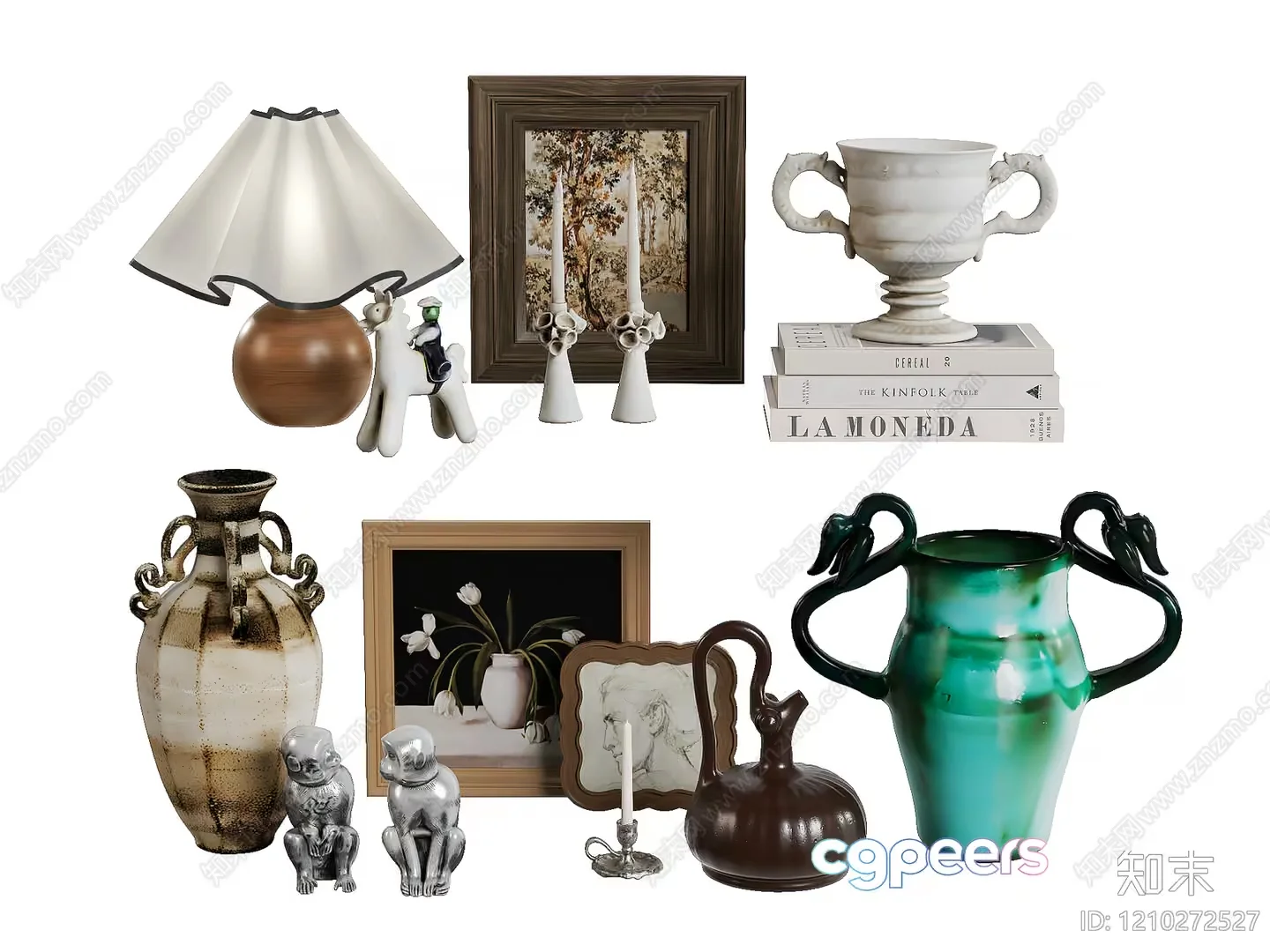 A Collection Of Home Decor Items 3D Model – 9346 – VRAY Render