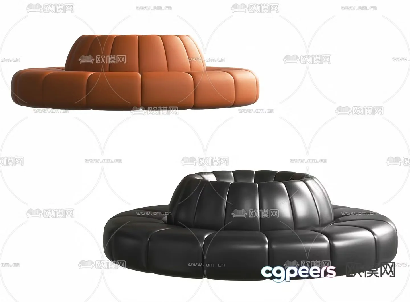 round sofa public sofa 3d model