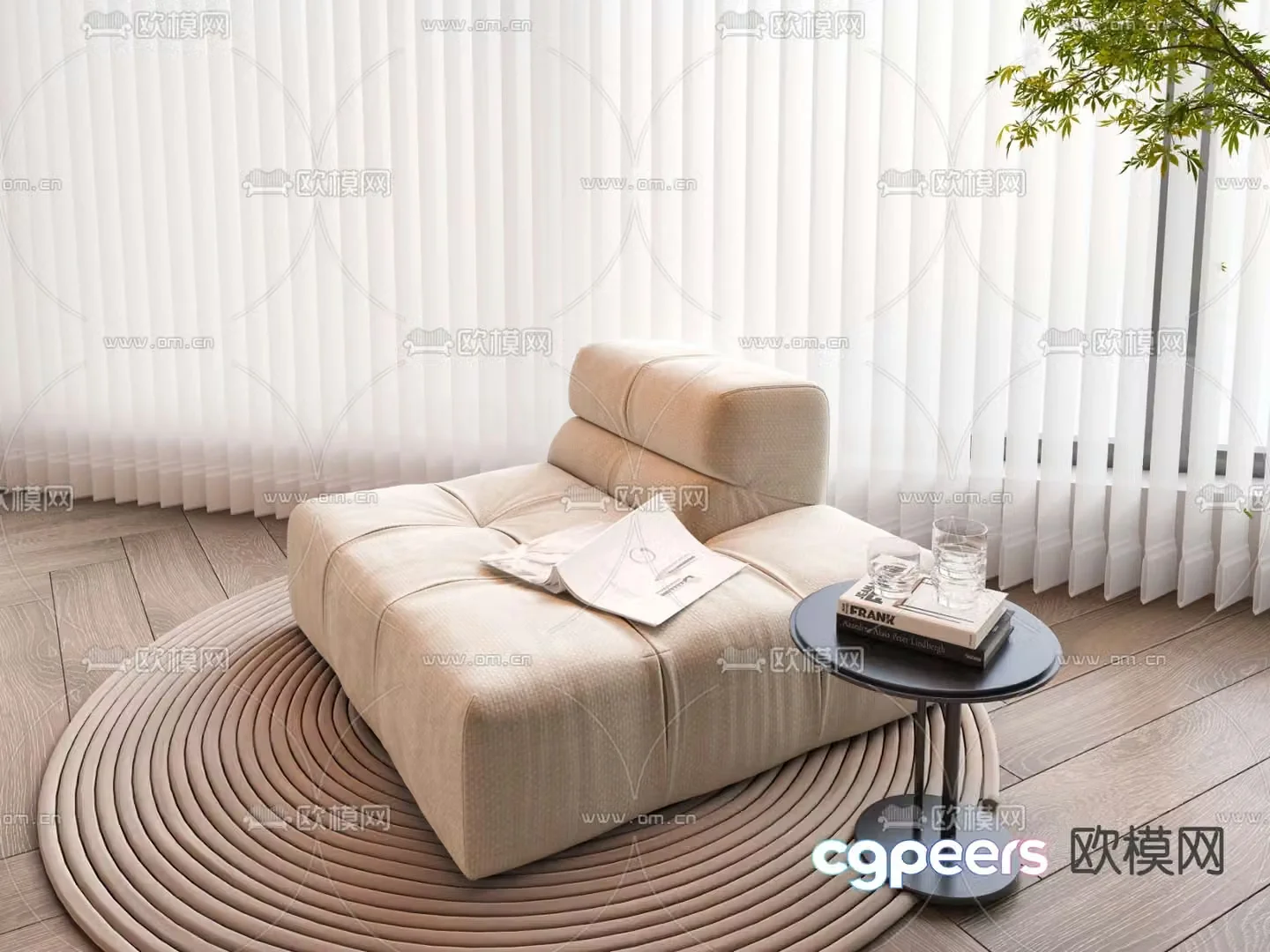 Single sofa leisure sofa 3d model
