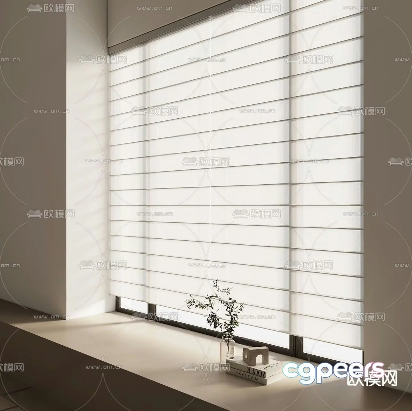 Curtain Venetian blinds Pull curtain 3D model