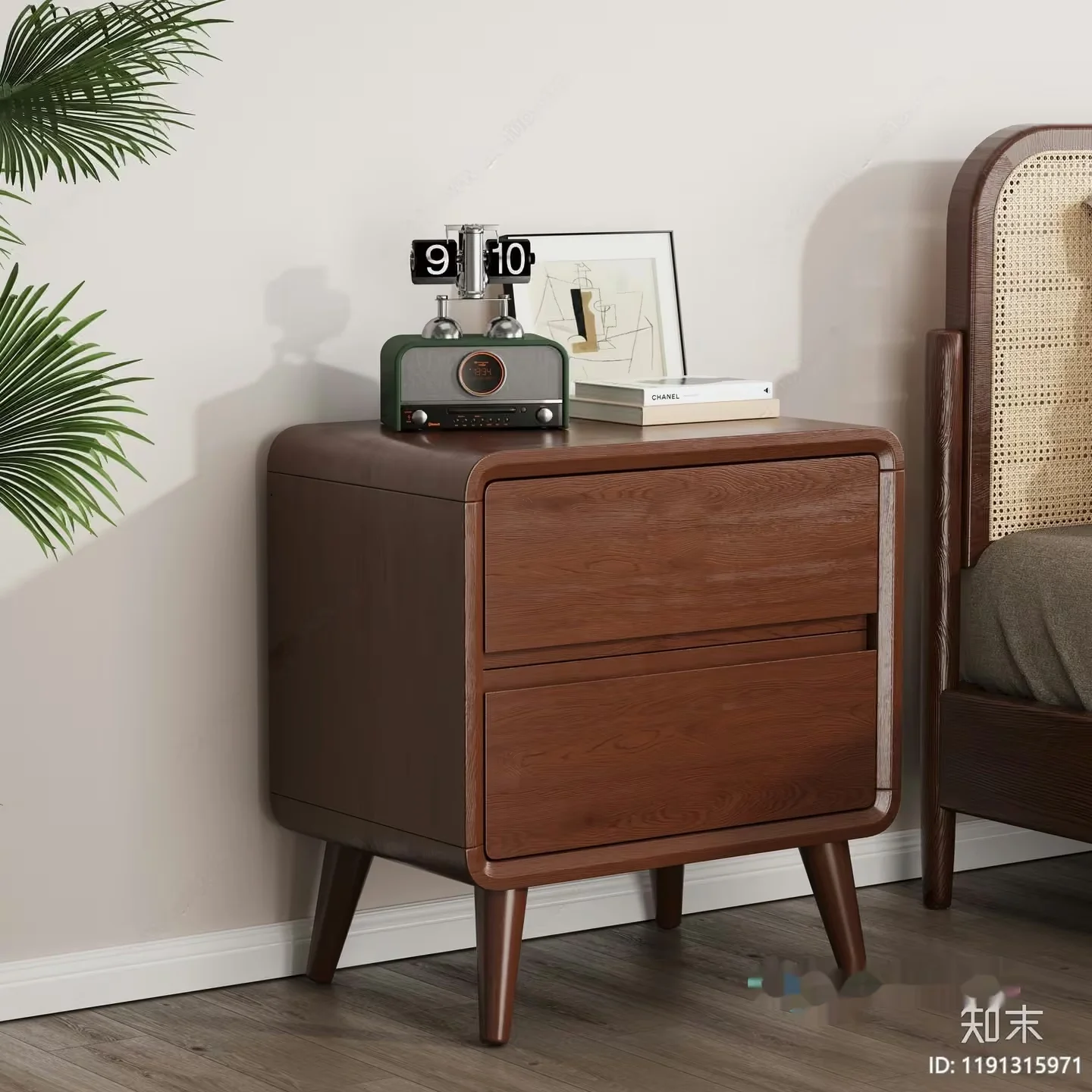 Mid-Century Modern Nightstand 3D Model – 14812 – CORONA Render