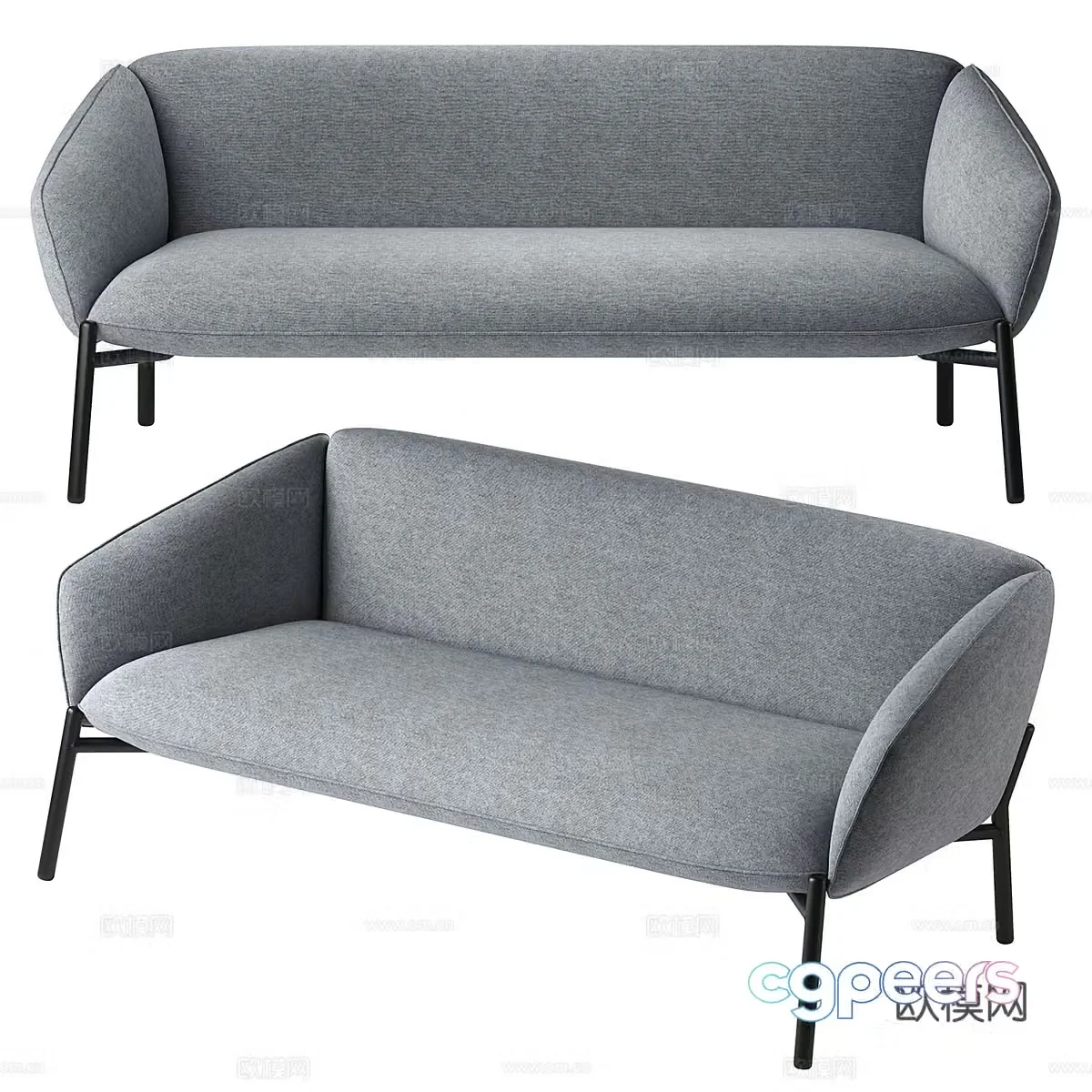 Modern minimalist Undina casual sofa 3d model