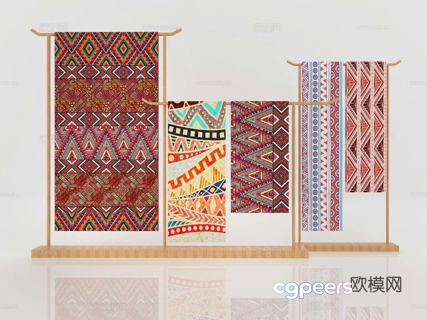 New Chinese style fabric art 3D model display rack