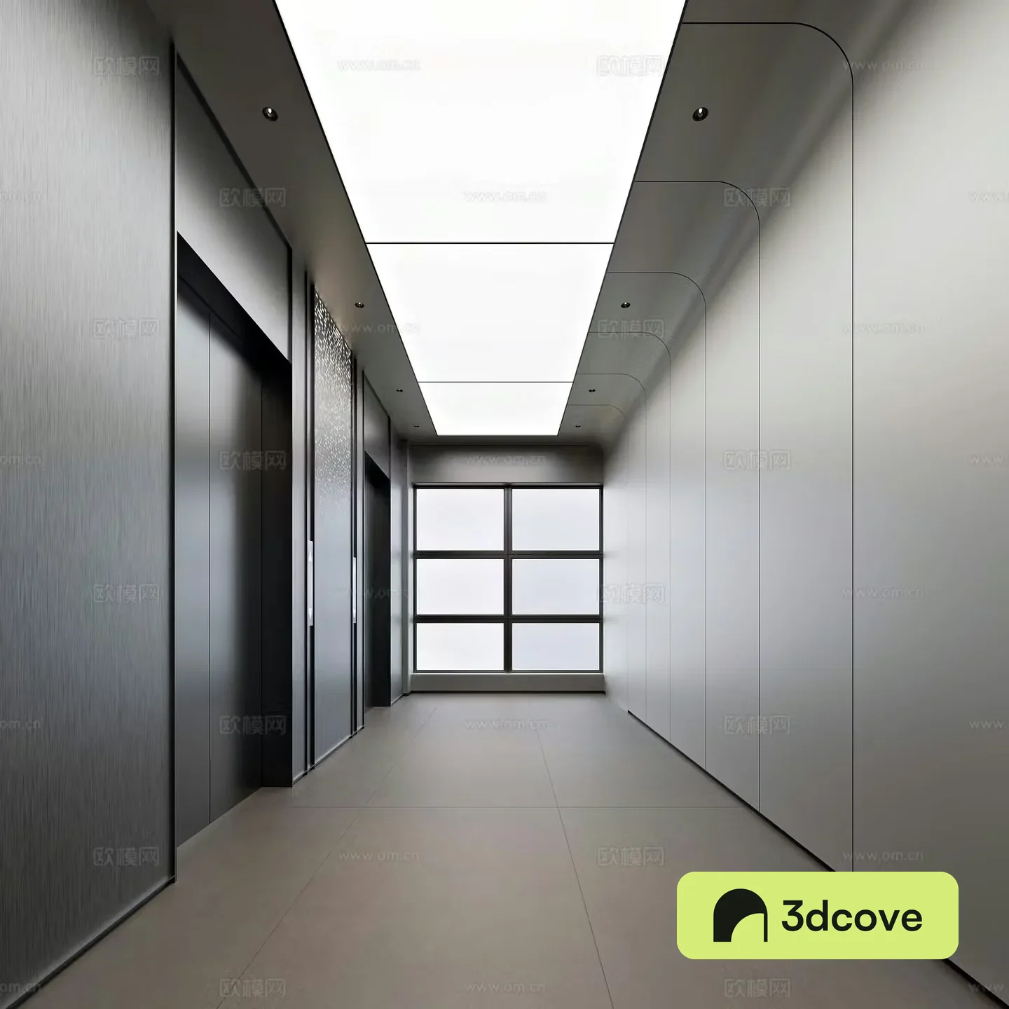 Modern style office building elevator hall
