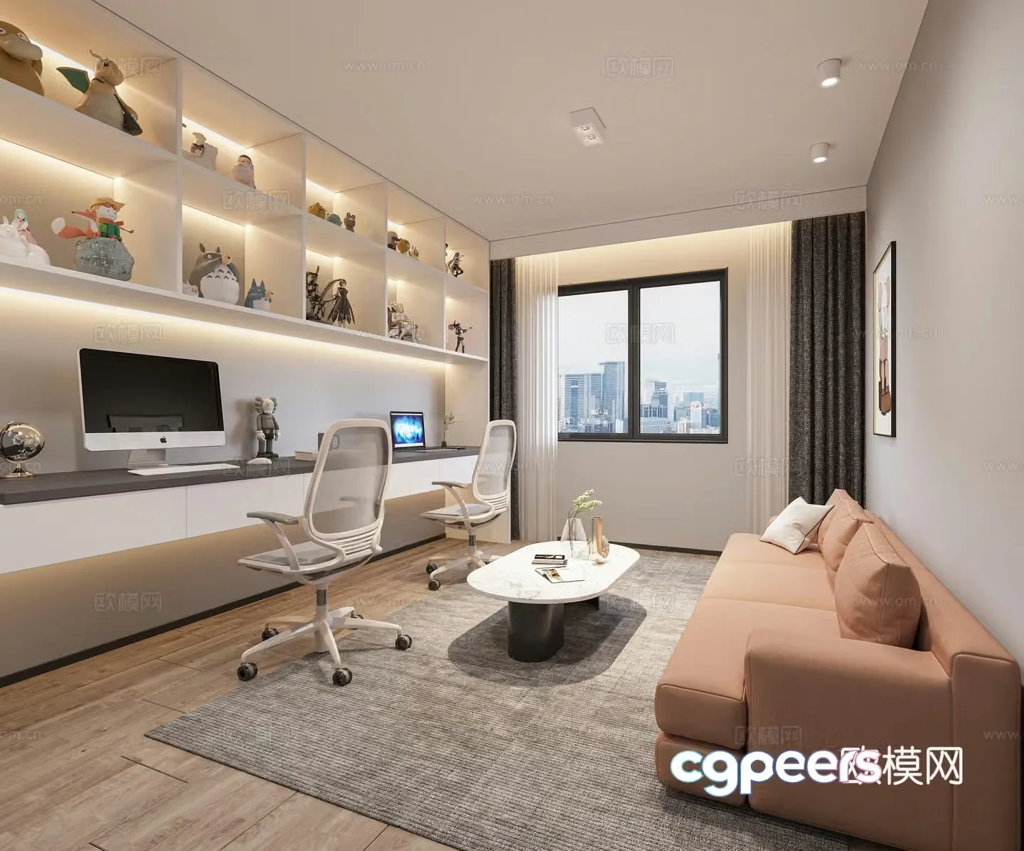 Modern study 3d model