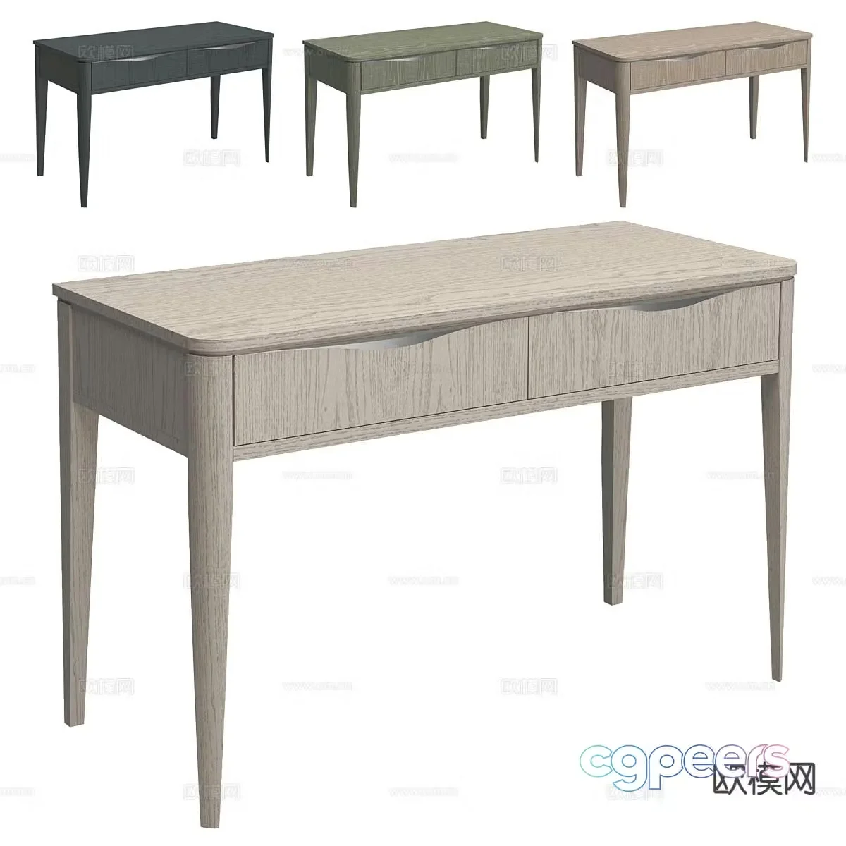 modern desk desk 3d model