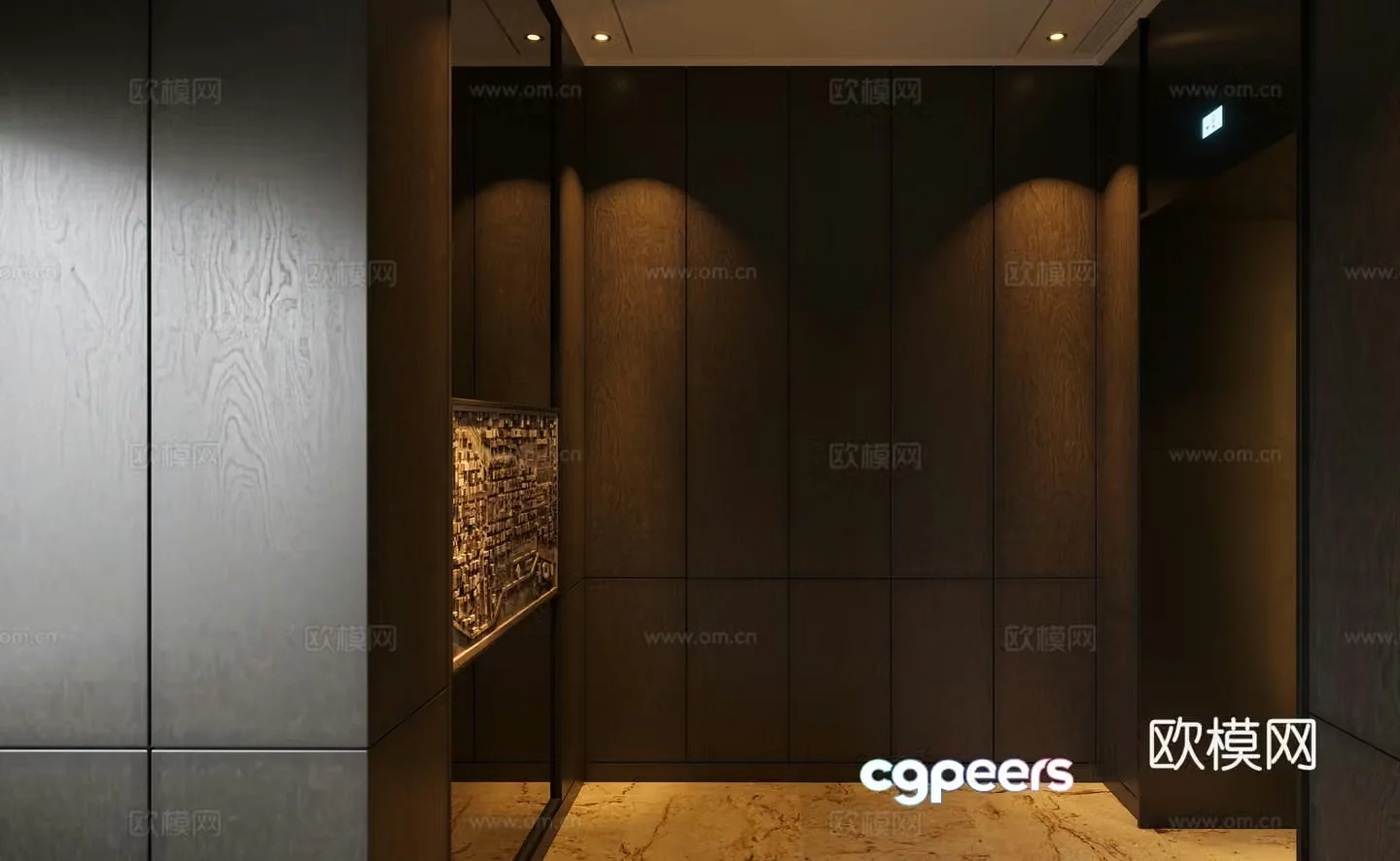 modern elevator elevator door elevator room 3d model