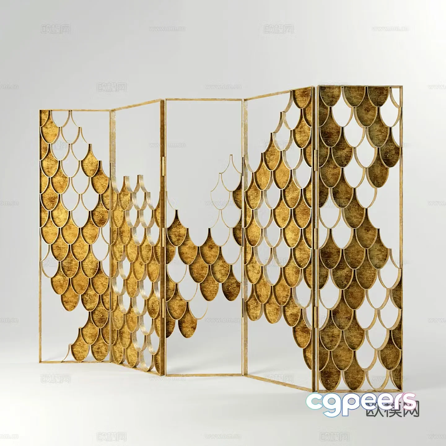 Modern screen partition hollow metal screen 3d model