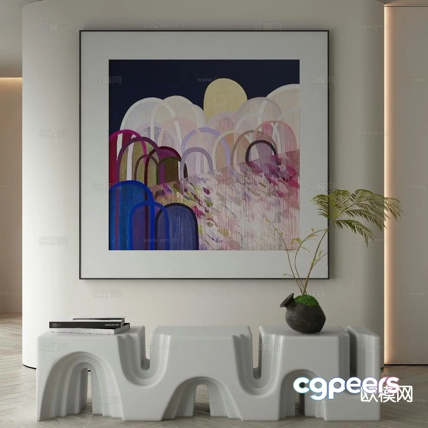 Modern art painting texture painting decorative painting 3d model