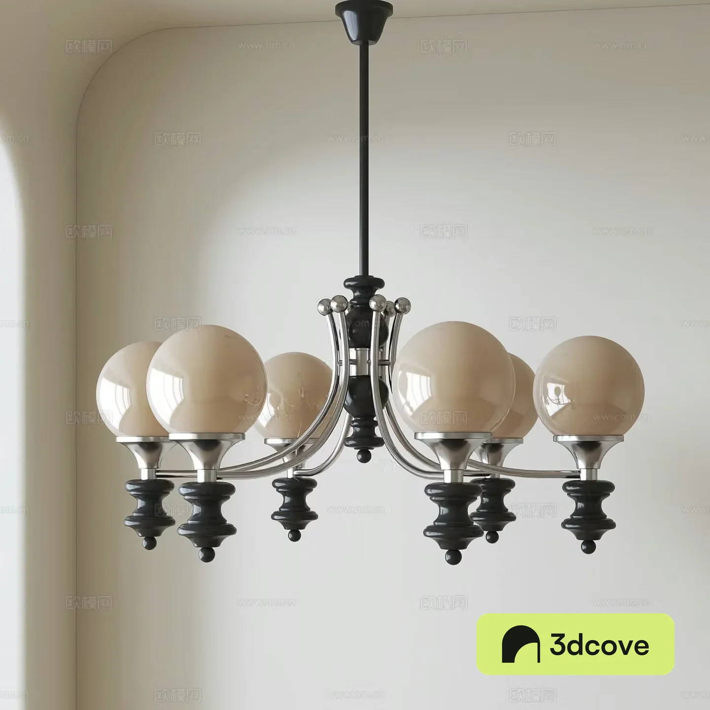French multi-head chandelier