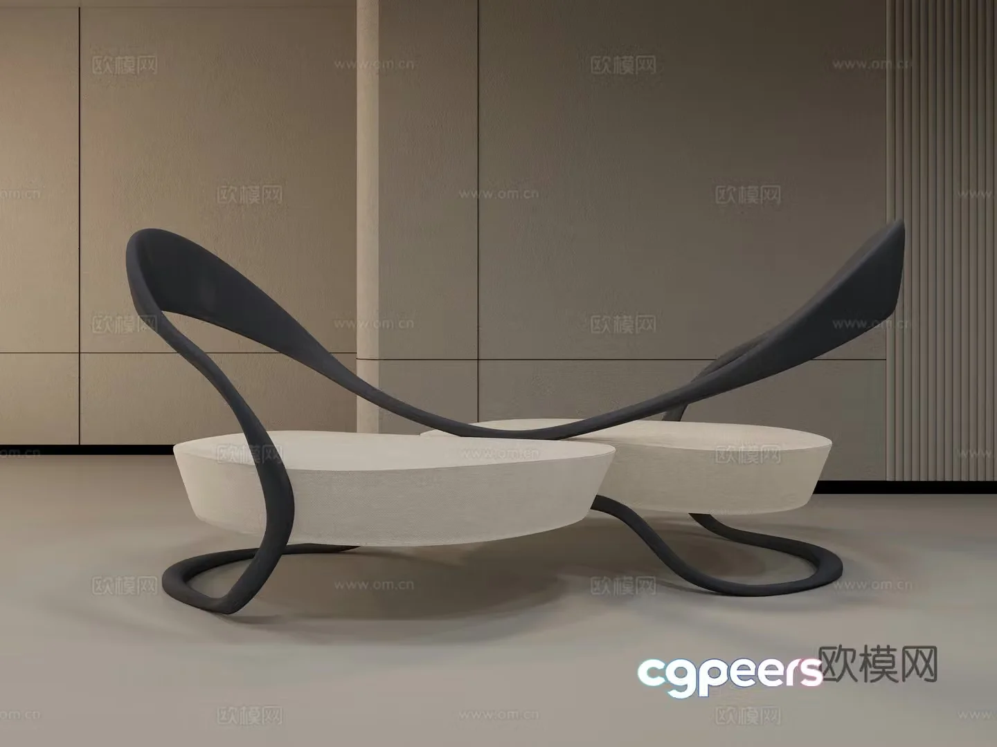 Ribbon Dance light luxury leisure chair ribbon chair floating chair 3D model